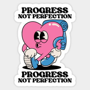 Progress, Not Perfection. Motivational and Inspirational Quotes, Inspirational quotes for work, Colorful, Vintage Retro Sticker